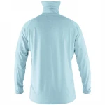Mens UPF 50+ Sun-Blocked Cooling Long-Sleeved Fishing Shirt With Neck Gaiter Solid Color