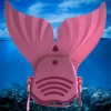 Mermaid Tails for Swimming Training Diving Foot Flipper Mermaid Swim Fin with Monofin for Kids pink