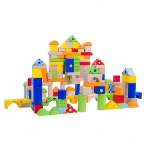 MeToy 100pcs classic toy nature color wooden mini building baby blocks diy toy construction toys