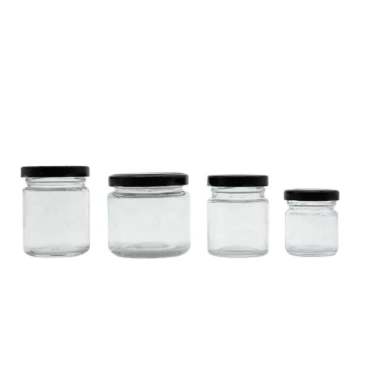 Mini Capacity Round Glass Bottle 100/200/280/380/500/730ml Honey/Jam/ Food /Chili Sauce/Pickles Round Glass Bottle
