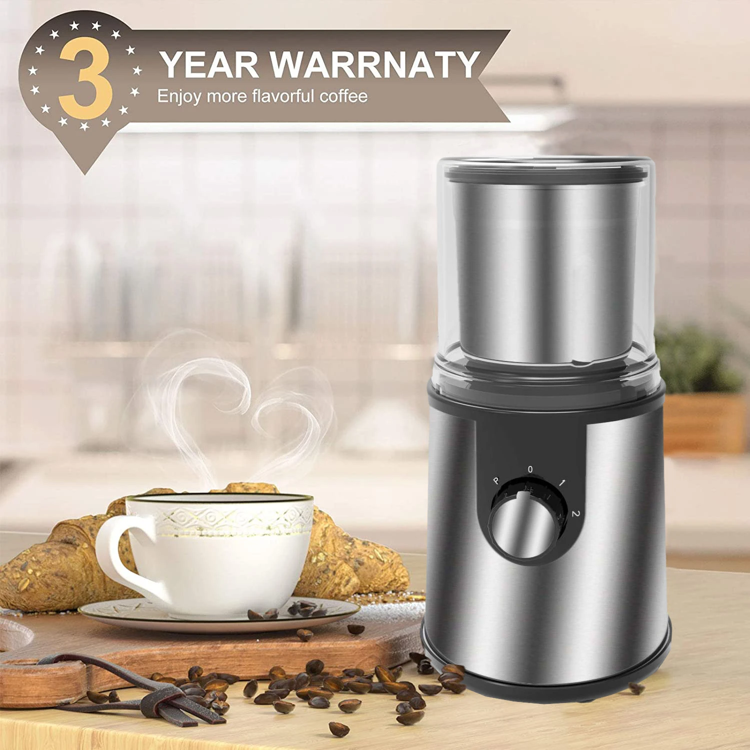 Mini Electric Stainless Steel Instant Coffee Powder Grinder Machine Spice Electric Coffee Bean Grinder
