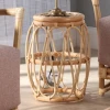 Minimalist style round coffee table with natural rattan woven design multi-purpose corner table for home decoration