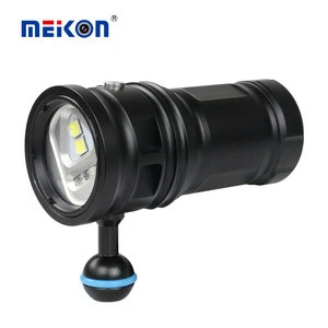 MK-20 3000 lumens IPX8 2*18650 rechargeable COB 7500K  diving powerful led flashlight