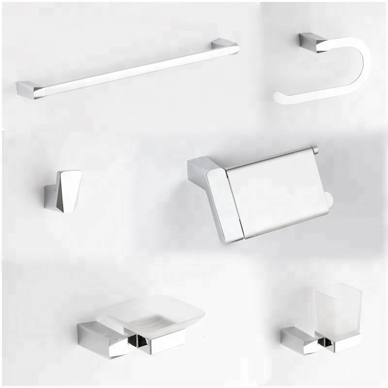 Modern Chrome Wall Mount Bathroom Accessories Set