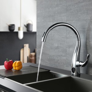 Modern Single Handle Zinc Chrome Brass 2 Way Extension Sprayer Kitchen Water Sink Mixer Pull Out Kitchen Tap Kitchen Faucet