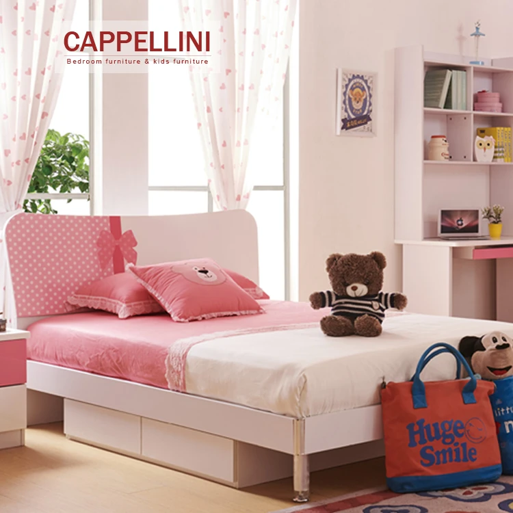 Modern wood children bedroom furniture princess castle with storages cabinet double children bed