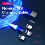 MONFONK Phone Charger Cable Micro USB Lighting Cable Magnetic Charger Data Line 3 in 1 Type C
