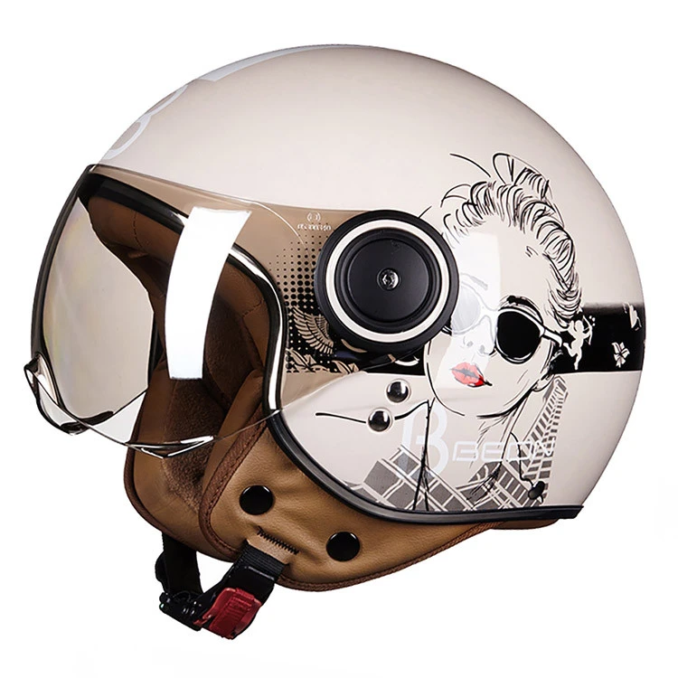 Motorcycle Full Face Helmet Bullet Proof Helmet Motorcycle Helmets Chopper 3/4 Open Face Vintage Youth Moto