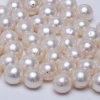 Nearly Round 8mm Natural Freshwater Loose White Pearl with Hole for Pearl Necklace