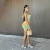 Import Neon yellow color sexy summer spaghetti strap ladies night sexy evening dresses sexy tie dye dress from China