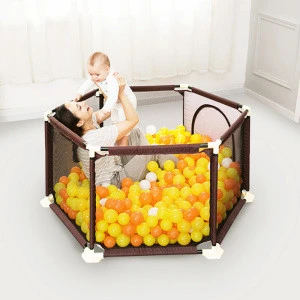 New 6 Panel Indoor Outdoor Portable Safety Garden Fence Wire Mesh Fencing Trellis Kids Baby Playpens with Cushion