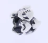 New arrived 925 silver big hole silver heart shape logo metal charm beads european styles heart beads with rhodium plated