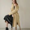 New autumn and winter hidden belt double wool coat womens stand-up collar long wool coat