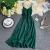 Import New Coming Spring Summer Holiday Dress Cross Spaghetti Strap Open Back Solid Beach Style Ankle-Length Women Dresses from China