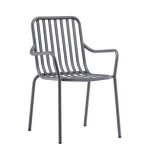 New  design Modern patio metal dining hotel Small  bar Black stackable chair outdoor home  for garden  set living room furniture