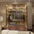 Import New Design Wardrobes Closet With Hinges Connector Bedroom Furniture Gold Aluminum Glass Silding Door from China