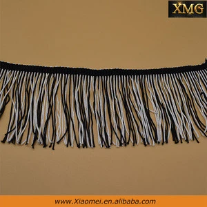New fashion white & black long tassel garment fringe for curtain
