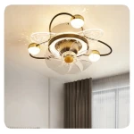 New Modern Designer Decorative Bedroom Home Lighting Luxury Flush Mount Remote Control Led Fans Ceiling lamp