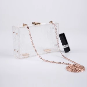 New transparent water ripple square women acrylic messenger bag
