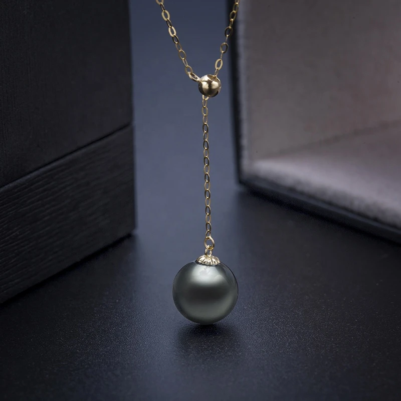 New Type Top Sale Mother 100%  Natural  Black Pearl Pendant Jewelry Baroque Pearls Necklace Freshwater 18k Gold Filled Necklaces