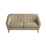 Newest Products  Linen Fabric Tufted Button Wooden legs and Frame  Sofa 1-2-3 seater For Living room