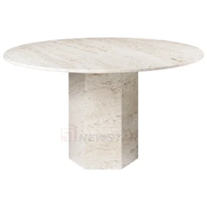 Newstar Simple Luxury Modern Dining Room Furniture Marble Stone Table Modern Marble Table Travertine Round Dining Table