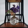 Nice desk decoration handmade k9 small round ball shape flower arrangements crystal glass bohemia flower vase wholesale