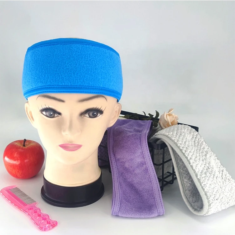 Non-slip Adjustable Headband Velvet Wig Grip Band Spa Sweat Hair Wrap Pure Color Yoga Head Band