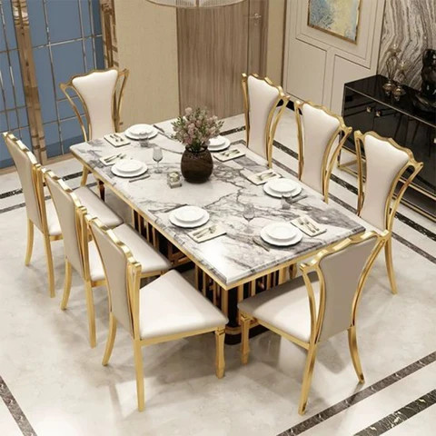 Buy Nordic Living Room Furniture Luxury Marble Dining Table Modern ...