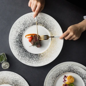 Nordic luxury round wedding restaurant chinaware dinner porcelain ceramic dishes plates