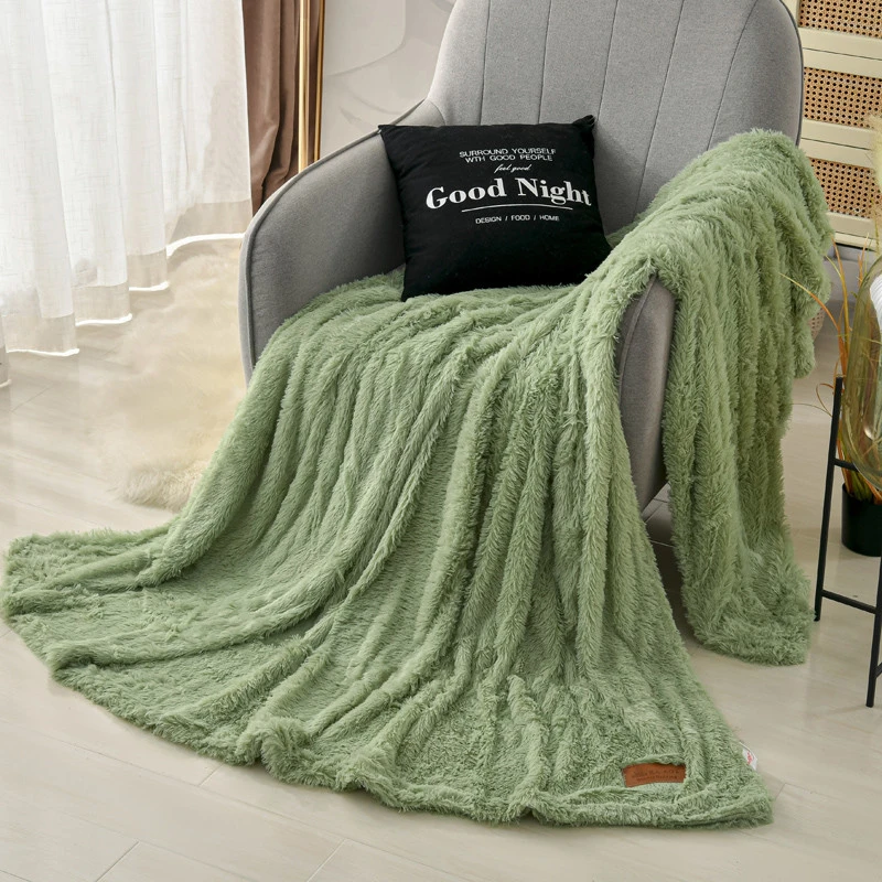 OEM ODM Custom Luxury Faux Fur Throw Blanket Fuzzy Elegant Throw Blanket