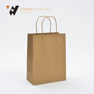 OEM printed cheap white craft packaging custom brown kraft  paper bag gift bag