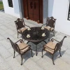 Outdoor aluminum garden table hot sales 2021 patio casting aluminum dining round table and chair set