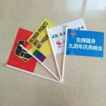 Outdoor Custom 3x5 Advertising Trade Show Window Garden Company Hand Wave Country Flag Pole String Bunting Pennant Car Flags