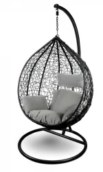 Outdoor Furniture Indoor Wicker Rattan Garden Adult Hanging Egg Swing Chair With Metal Stand