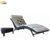 outdoor rattan wicker chaise sun lounge with cushion