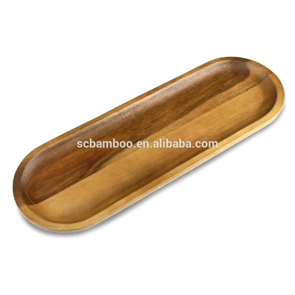 oval shape acacia serving tray, wooden cheese and fruit platter wholesale