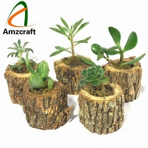 Personalized Original Natural Wood Flower Pot Planter Log Box