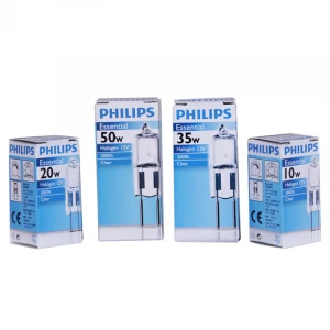 PHILIP-ESS Capsule G4 Halogen Lamp Beads G6.35 12V Yellow Light 10W 20W 50W Crystal Pin Lamp Tungsten Beads CL 1CT/50
