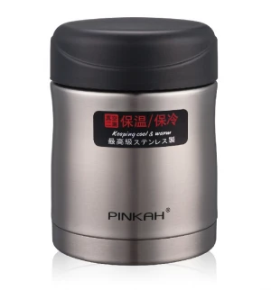 Pinkah custom logo 310ml scald proof double wall stainless steel vacuum flask thermos insulated food jar