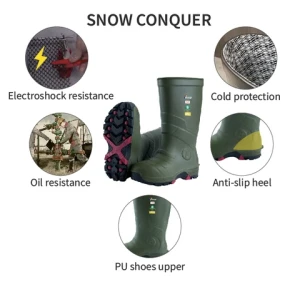 PINNIP Slaughtering Work Boots Winter Cold-Proof Oil-Resistant Chef Work Shoes Mens Work Safety Shoes