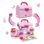 Plastic foldable furniture kit pretend play kitchen toy set for kids
