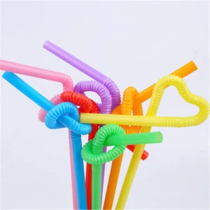 Plastic multicolor wedding party straws event party supplies happy birthday decoration drinking straw ZJ196