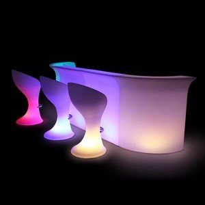 Plastic portable bar nightclub furniture illuminated led bar counter