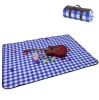polar Fleece camping hiking grass Picnic throw Blanket floor Mat with Faux Leather Carrier Handles