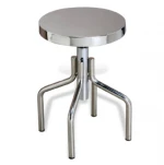 Polished shining steel height adjustable stool furniture