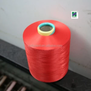 polyester yarn DTY 150D/48F NIM dope dyed red