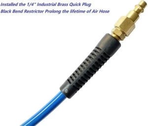Polyurethane(PU) Recoil Air Compressor Hose 1/4" Inner Diameter by 25 Long with Bend Restrictor