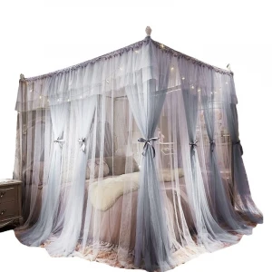 Pop Up Two Layers Three Doors Palace Style Moustiquaire Portable Luxurious Folding Mosquito Net