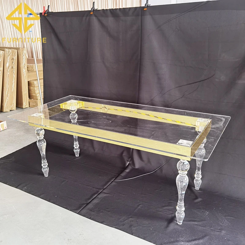 Popular transparent design acrylic table event wedding table dining table
